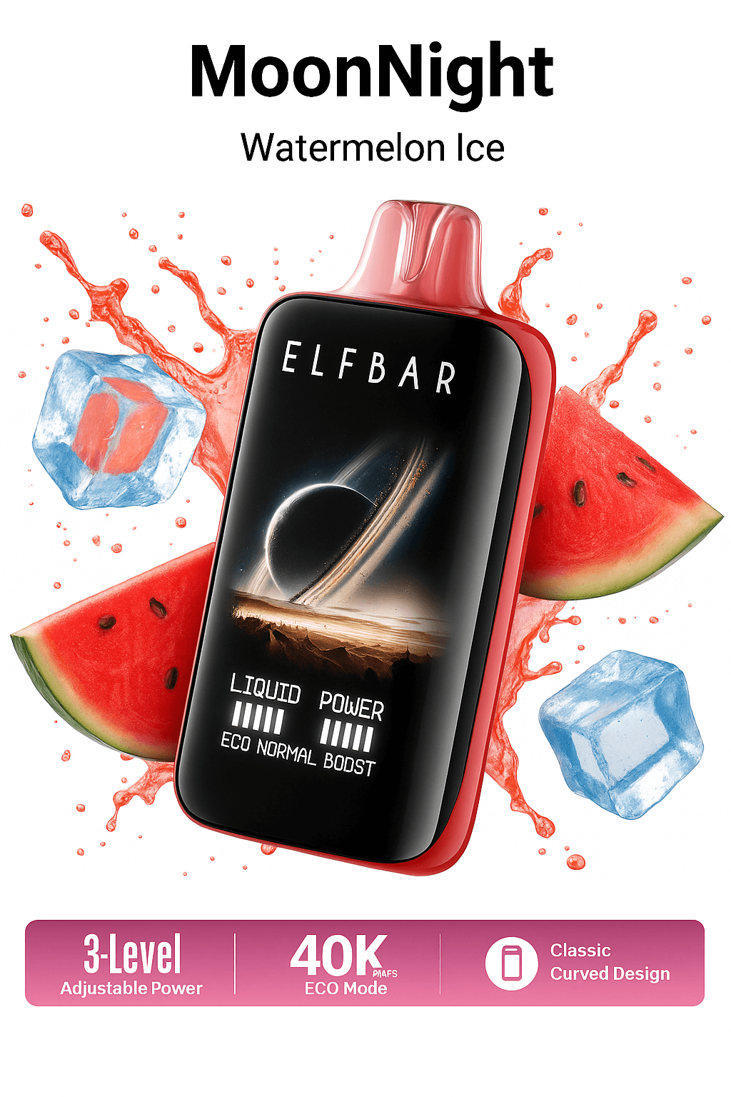 Elfbar MoonNight 40K – 3-Level Adjustable Power Vape (Eco, Normal, Boost)