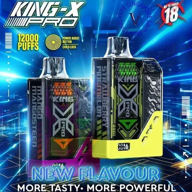 King X Pro 12000 Puffs | 50mg Nic Disposable | Mesh Coil | Type C Rechargeable