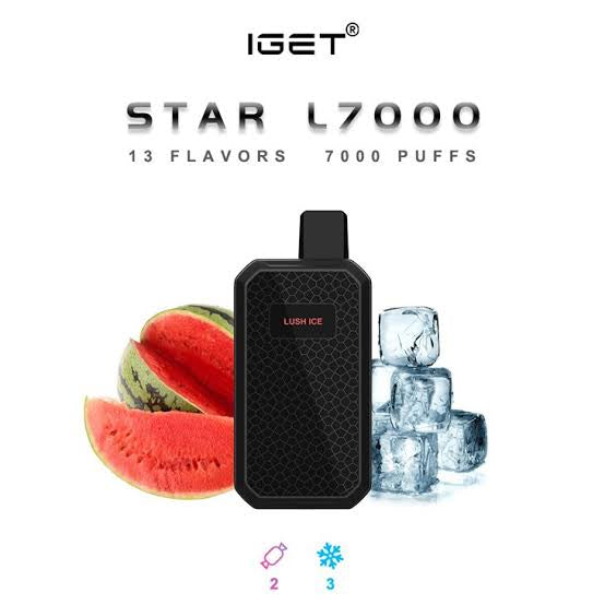IGET Star 7000 Puffs | Disposable | 50MG Nic | Type C Rechargeable