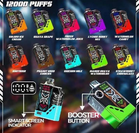King X Pro 12000 Puffs | 50mg Nic Disposable | Mesh Coil | Type C Rechargeable