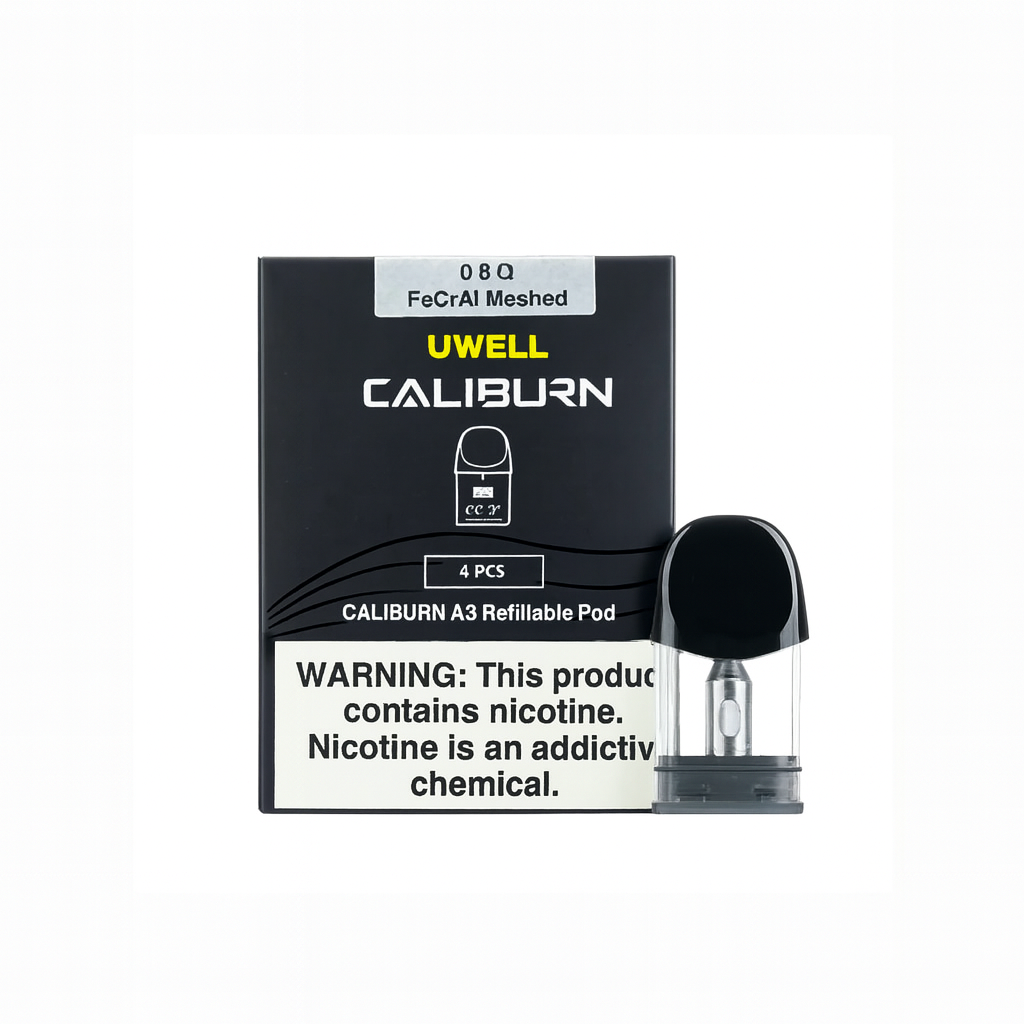 Uwell Caliburn A3 Replacement Pods – 0.8 Ohm & 1.0 Ohm - Pack of 4
