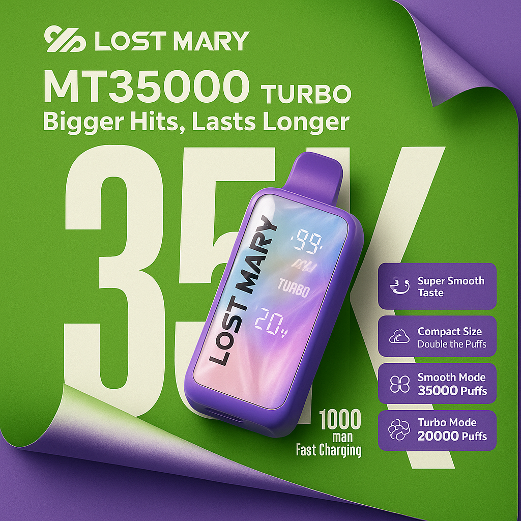 Lost Mary MT35000 Turbo Disposable Vape – 35000 Puffs, Rechargeable
