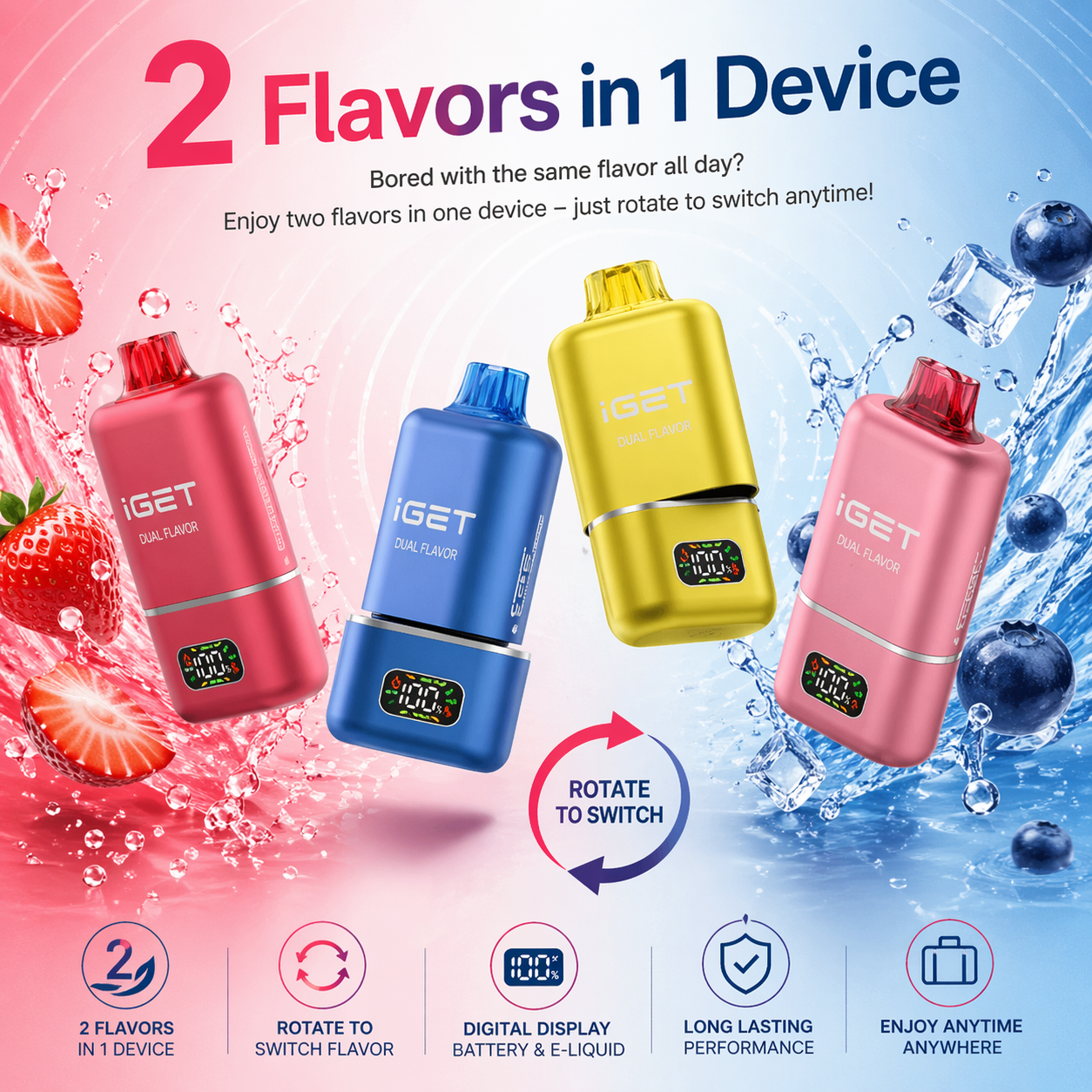 IGET Move B50000 Vape 50000 Puffs Dual Flavour Rechargeable Disposable VapeX IGET Move B50000 Vape 50000 Puffs Dual Flavour Rechargeable Disposable VapeX