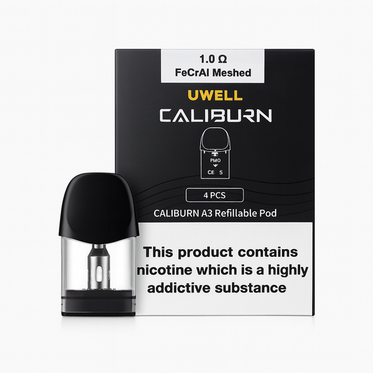 Uwell Caliburn A3 Replacement Pods – 0.8 Ohm & 1.0 Ohm - Pack of 4