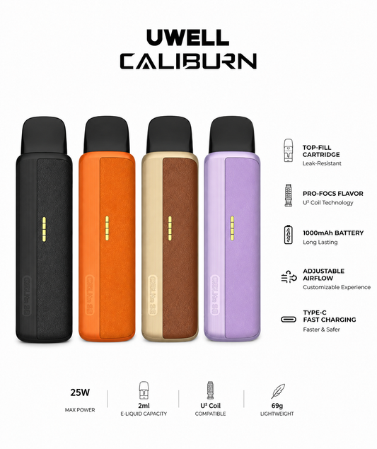 Uwell Caliburn G5 Lite SE Pod Kit – 35W Refillable Vape with 1600mAh Battery, PRO-FOCS 4.0, Adjustable Airflow & GPP Pods