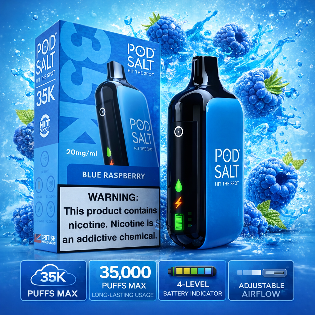 Pod Salt Hit The Spot 35000 Puffs Disposable Vape Rechargeable LED S VapeX Pod Salt Hit The Spot 35000 Puffs Disposable Vape Rechargeable LED S VapeX