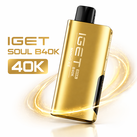 IGET Soul B40000 Disposable Vape – 40,000 Puffs Rechargeable Vape with Dual Modes (Regular & Turbo), Smart Display & Dual Mesh Coil