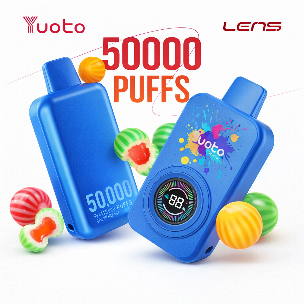 Yuoto Lens 50000 Puffs Disposable Vape – Rechargeable Mesh Coil 5% Nic Salt Long-Lasting Vape