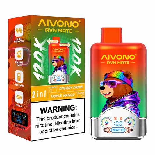 AIVONO AVN MATE 120K — 120,000 Puff Dual-Flavour Disposable Vape