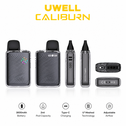 Uwell Caliburn G5 Lite KOKO Pod Kit – 35W Refillable Pod System with 1600mAh Battery, PRO-FOCS 4.0 & Adjustable Airflow