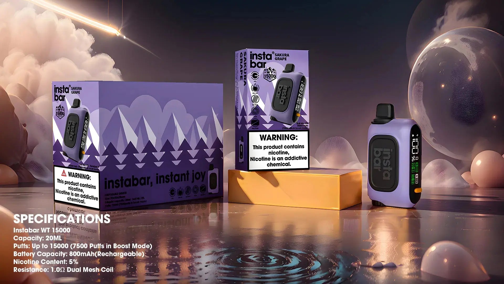 InstaBar 15000 Disposable Vape VapeX InstaBar 15000 Disposable Vape VapeX