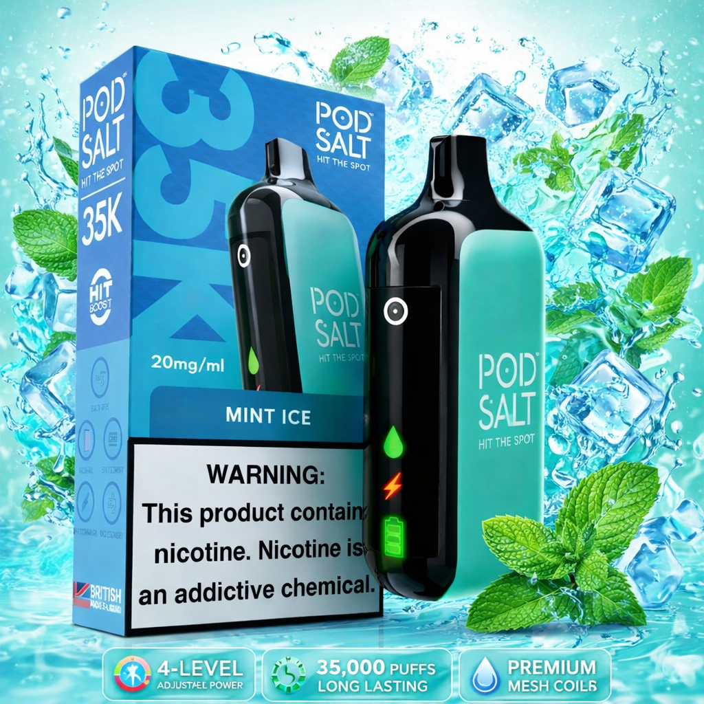 Pod Salt Hit The Spot 35000 Puffs Disposable Vape – Rechargeable LED Screen 35K Puff Device