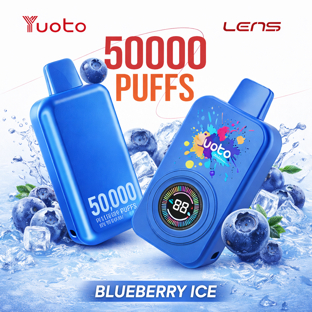 Yuoto Lens 50000 Puffs Disposable Vape – Rechargeable Mesh Coil 5% Nic Salt Long-Lasting Vape