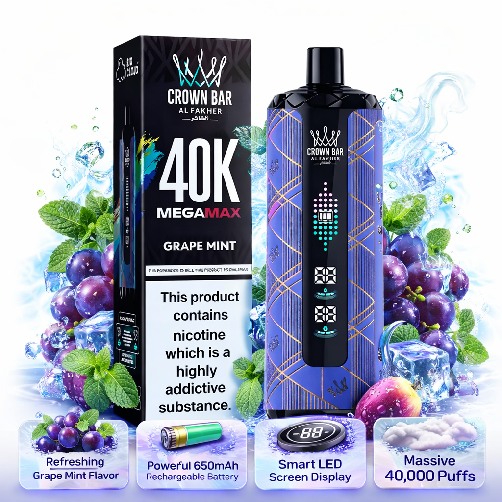 Al Fakher Crown Bar MegaMax 40K V2.0 Disposable Vape 40,000 Puffs Re VapeX Al Fakher Crown Bar MegaMax 40K V2.0 Disposable Vape 40,000 Puffs Re VapeX