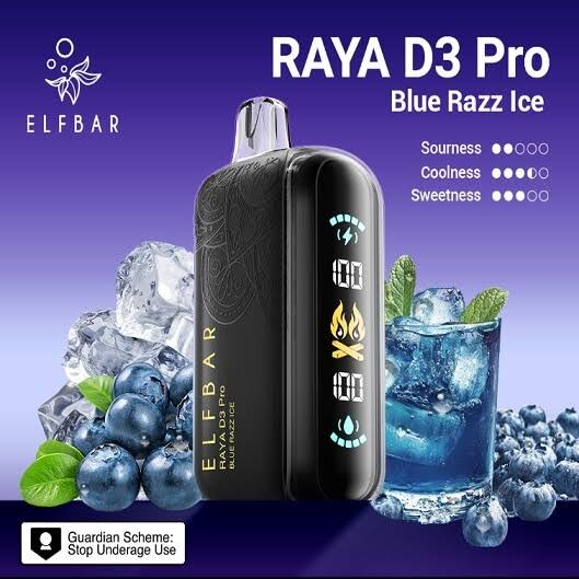 Elfbar Raya D3 Pro 30000 Puffs | 50mg Nic | Triple Mesh Coil | Digital Display